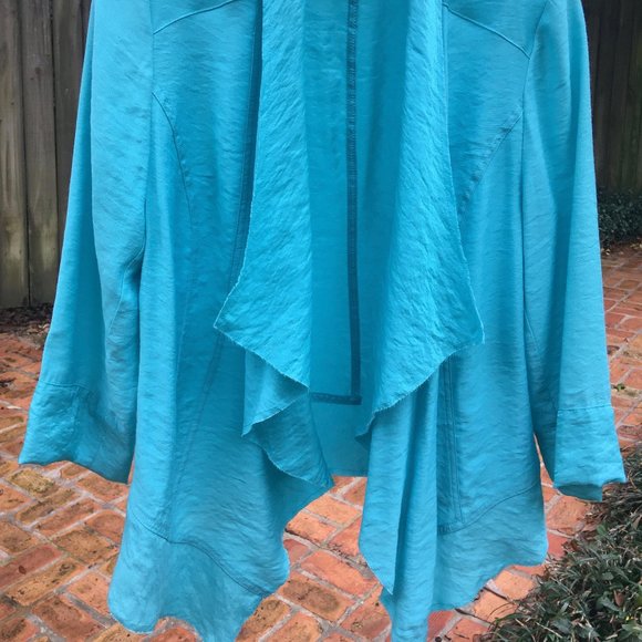 dressy Chico's aqua blue jacket - Picture 11 of 12
